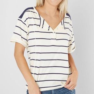 Gilded Intent Buckle Striped  tee